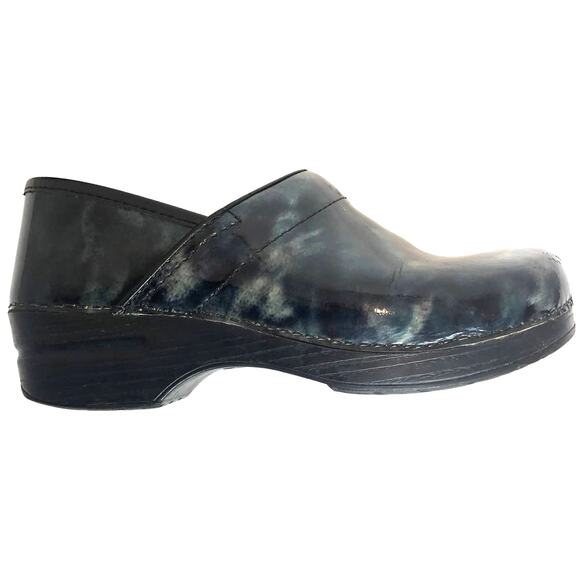 Dansko - Patent Leather Blue Watercolor Professional Women's Clogs- Size 40EU - Picture 9 of 10